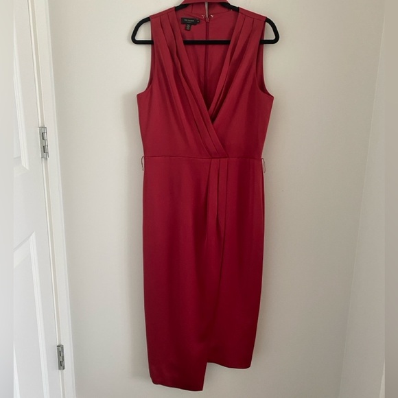 Ted Baker London Chrisey Fixed Wrap Midi Prom Dress Size 4 Like NEW - Picture 4 of 9